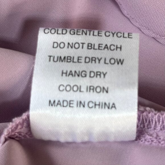 Anydeer Vneck Blouse Shirt Womens Medium Purple New Short Sleeve Button Detail - Picture 6 of 10
